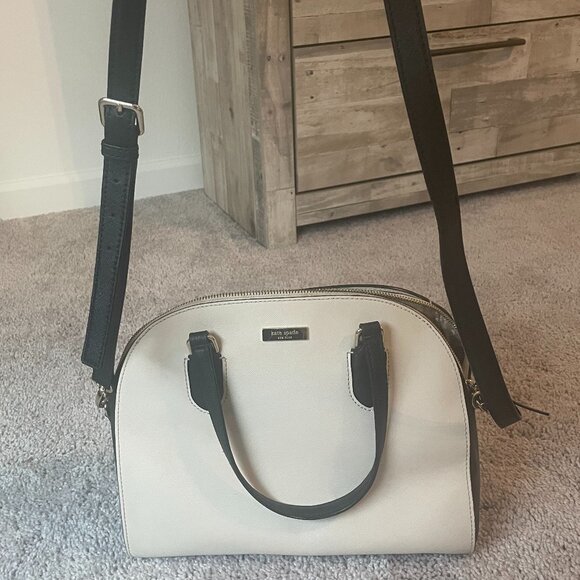 Kate Spade Darcy Small Top Zip Satchel Crossbody | Black & Cream - Picture 6 of 6